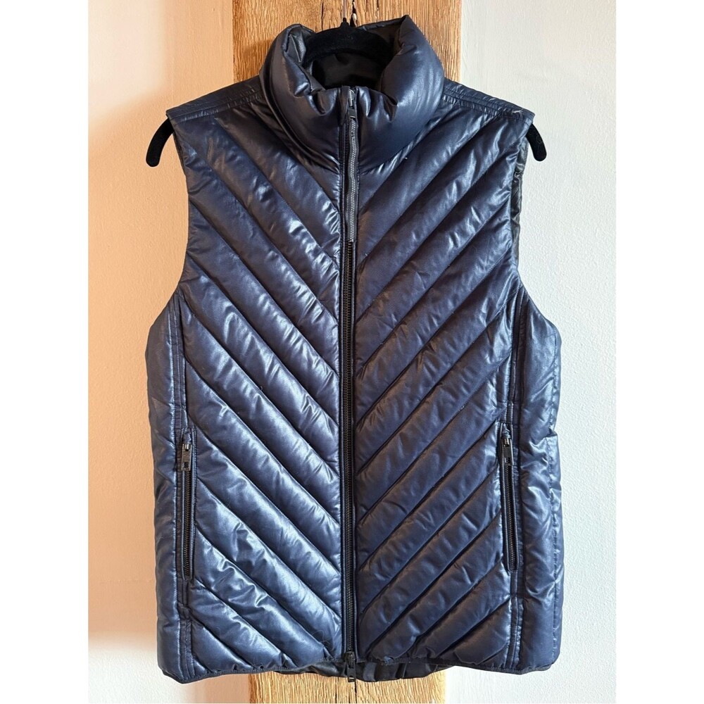 Rag & Bone Quilted Goose Down Puffer Vest Navy Sm Medium